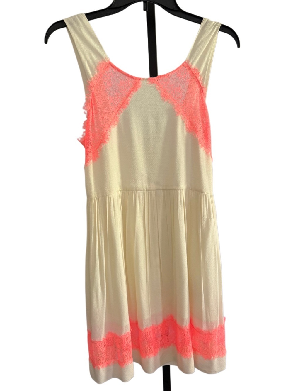 Free People Georgia Orange Alabaster Dress Lace Accents Size 2 Boho Neon